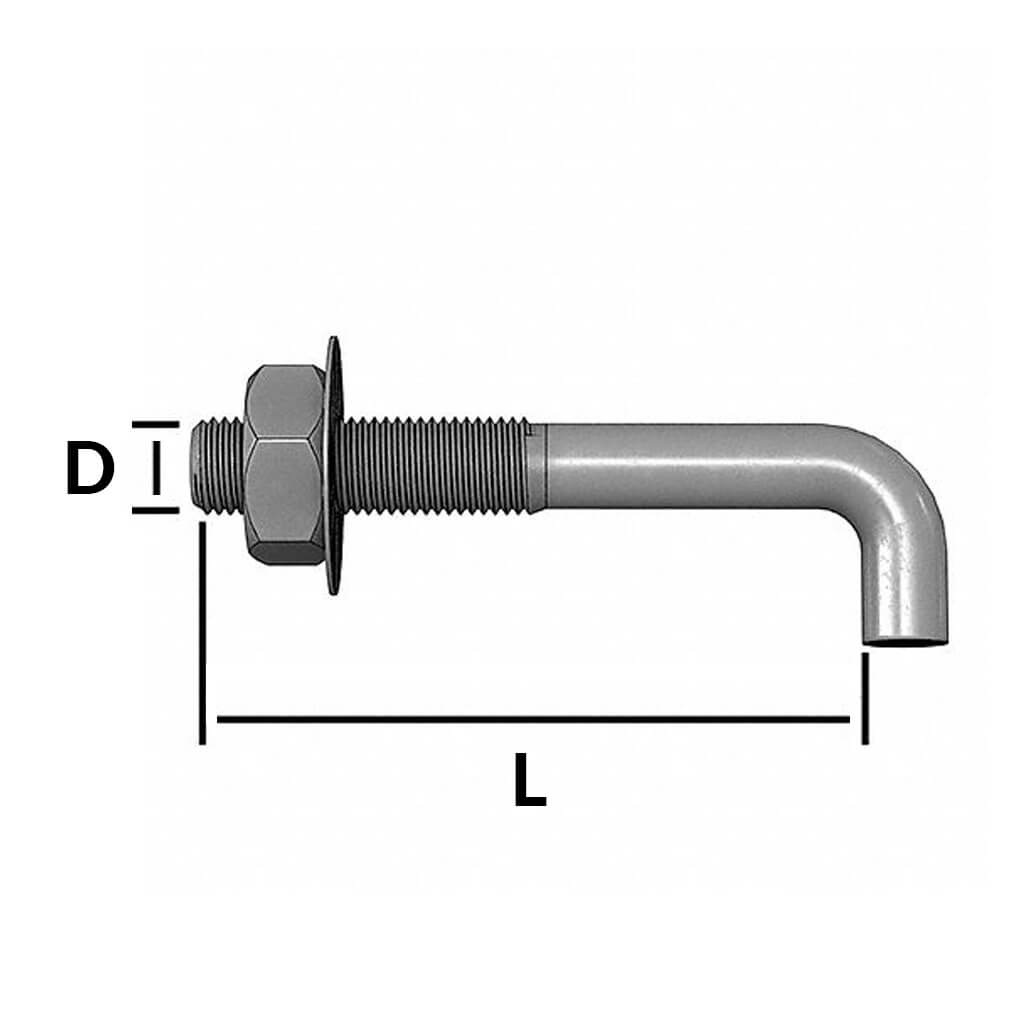 DuraDrive 1/2 in. x 6 in. L-Anchor Bolts with Nuts and Washers (100-Box)