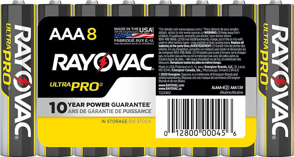 RAYOVAC ULTRA-PRO Alkaline AAA Battery (8-Pack)