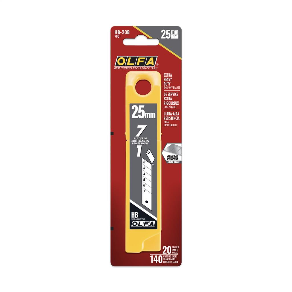 OLFA 9061 HB-20B 25mm Extra Heavy-Duty Snap-Off Blades (20-Pack)