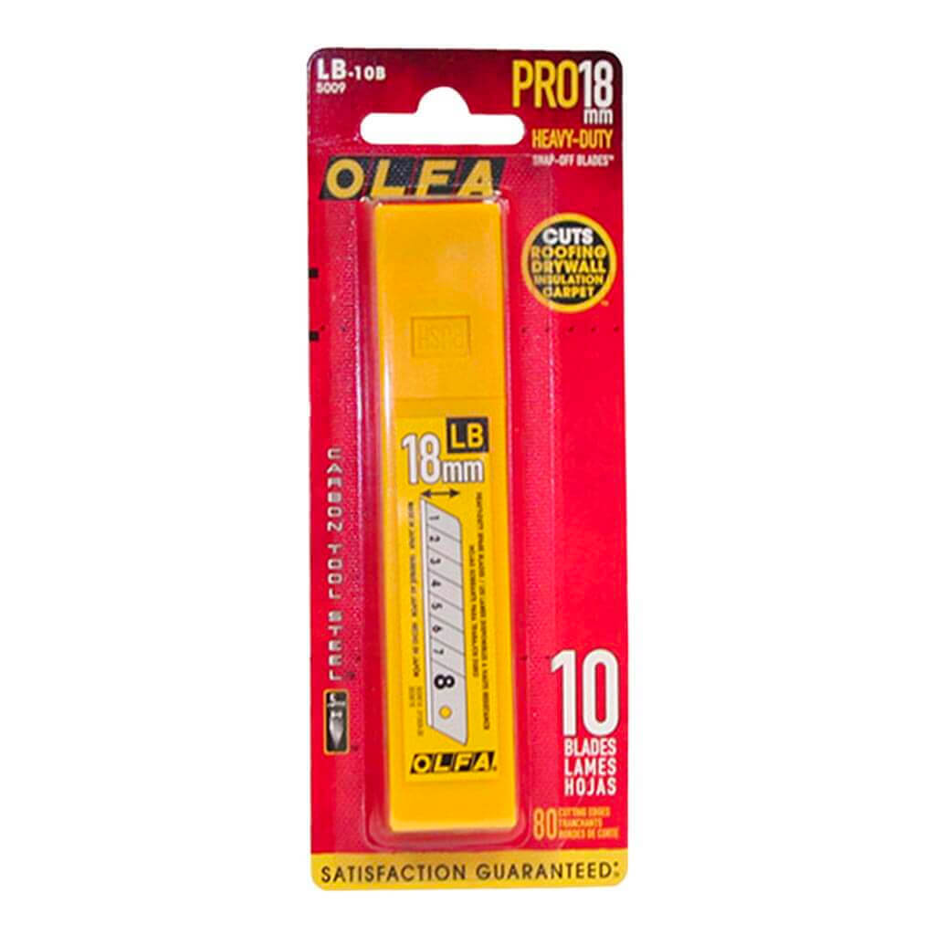 OLFA 5009 LB-10B 18mm Heavy-Duty General Purpose Snap-Off Utility Blades (10-Pack)