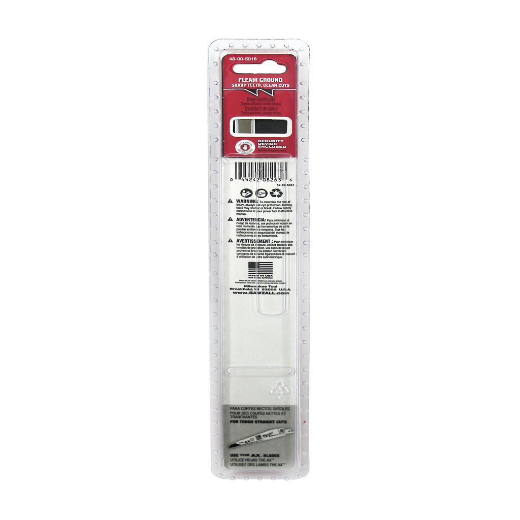 Milwaukee 48-00-5016 9 in. 6 TPI SAWZALL Fleam Ground Reciprocating Saw Blade (5-Pack)