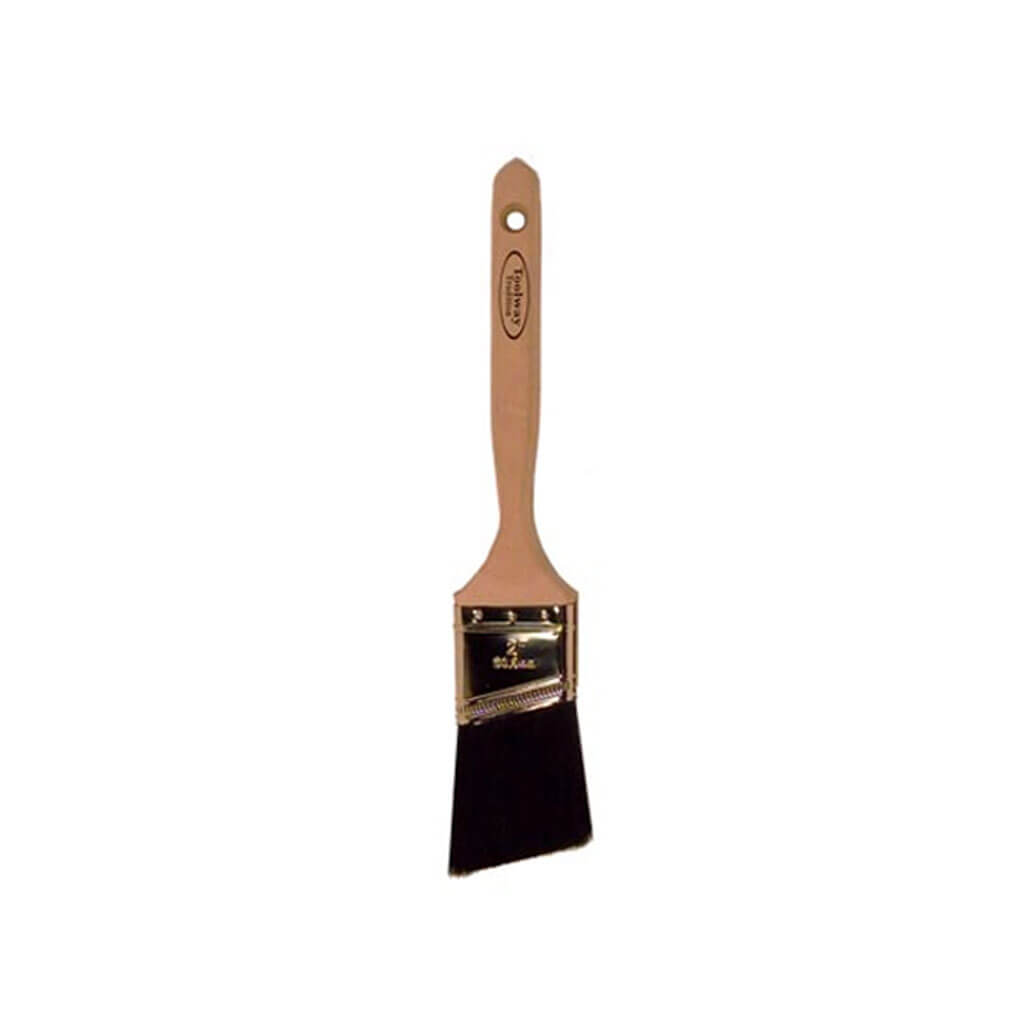 Toolway 2 in. Wood Handle Black Pure Bristle Angle Paint Brush