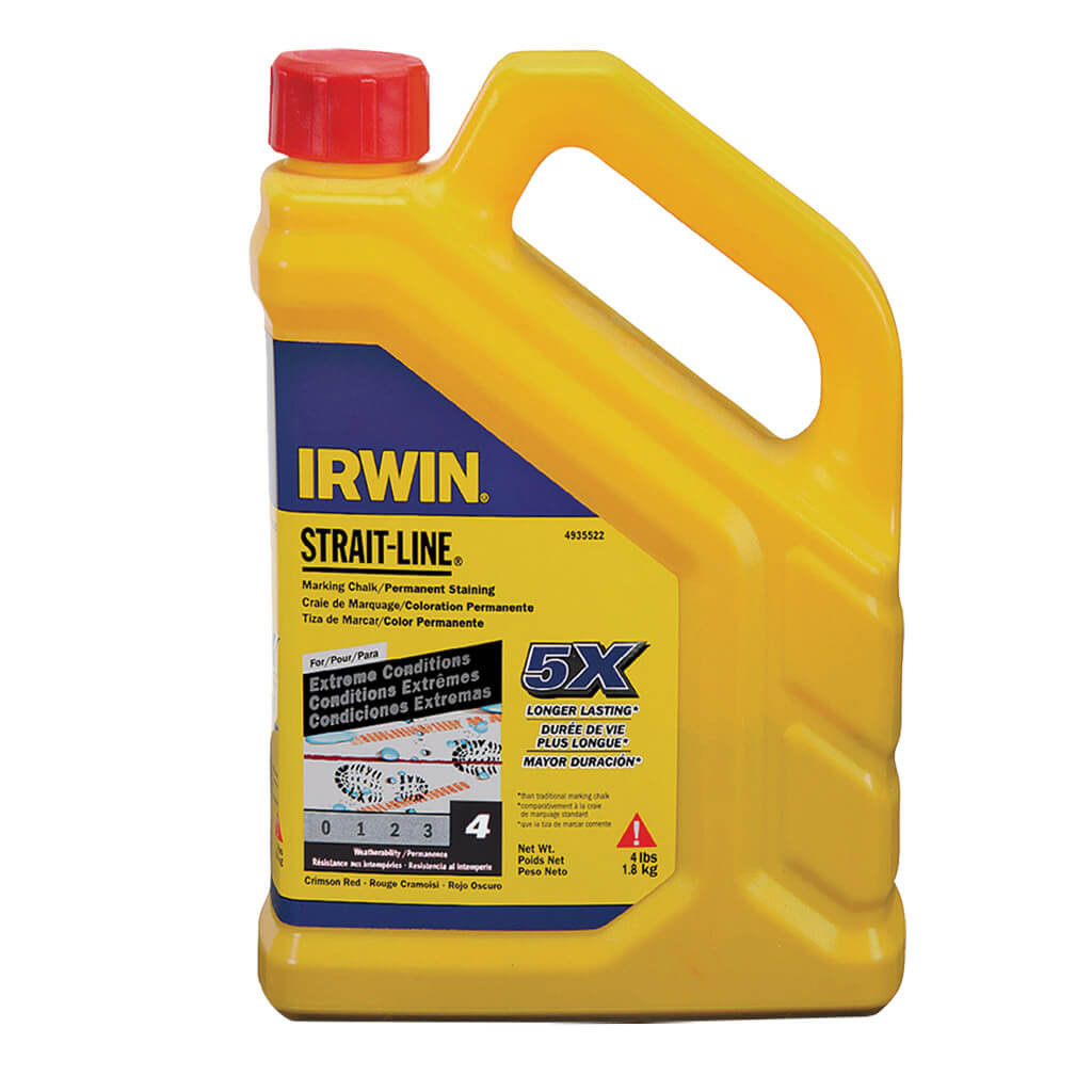 IRWIN 4935525 Strait-Line 4 lb. Red Permanent Staining Marking Chalk