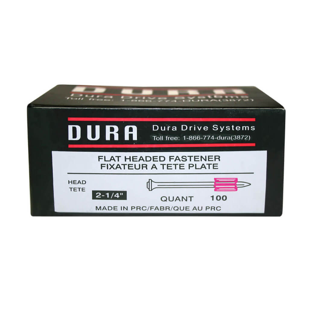 DuraDrive 2-1/4 in. x .300 in. Bright Finish Flat Head Fluted Concrete and Steel Drive Pins (100-Pack)