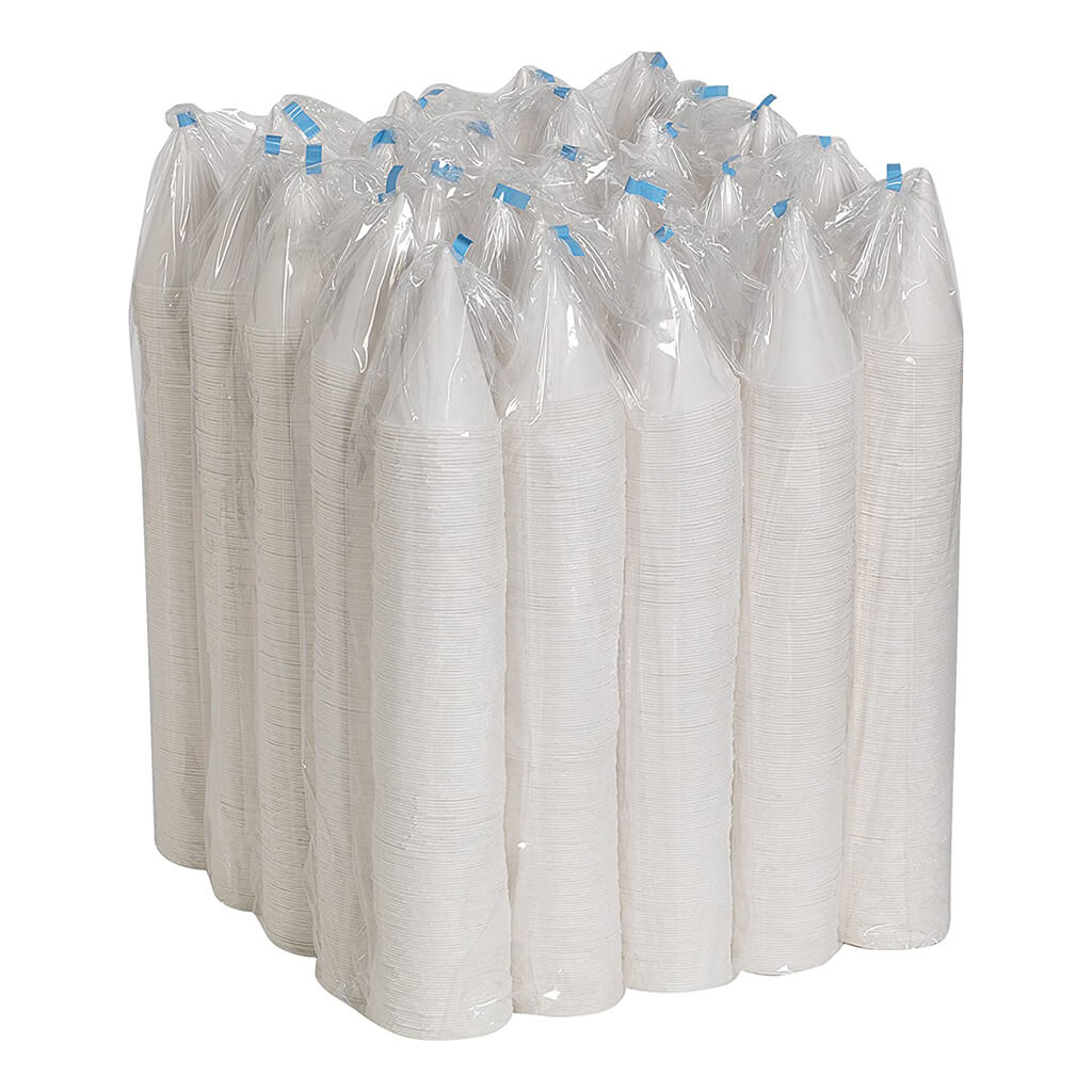 4 oz. White Rolled Brim Paper Cone Cup (5,000-Pack)