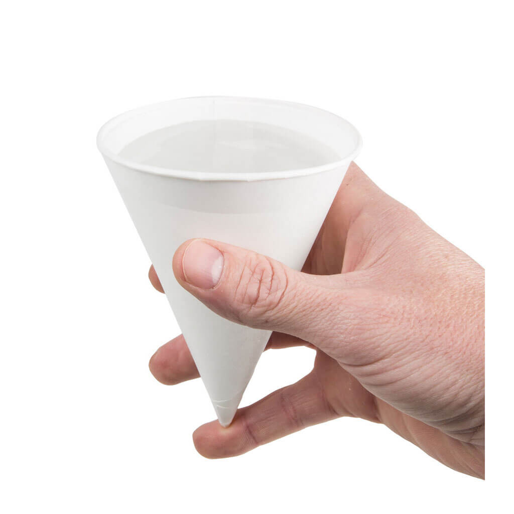 4 oz. White Rolled Brim Paper Cone Cup (5,000-Pack)