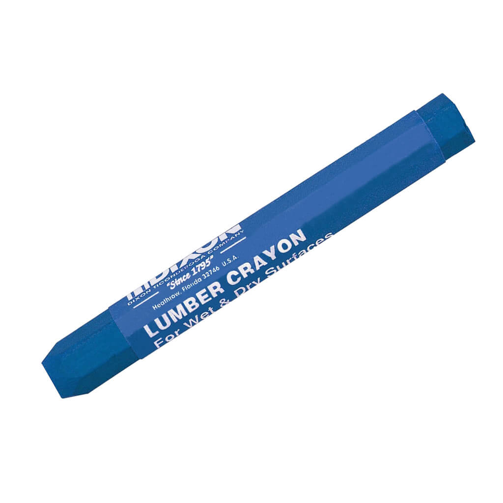 DIXON 52100 4-1/2 in. Wet & Dry Blue Hexagonal Lumber Crayons (12-Pack)