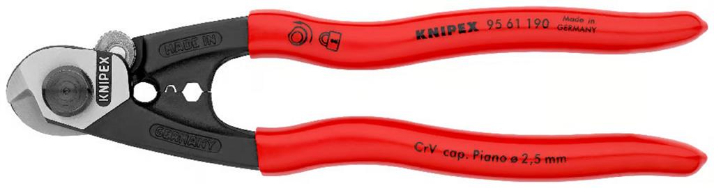 Knipex 95 61 190 SBA 7-1/2 in. Multi-Component Covers Wire Rope Cutting Pliers