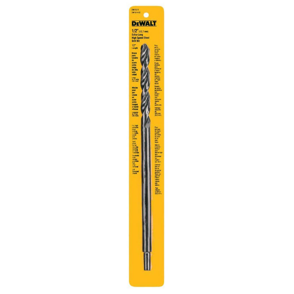 DEWALT DW1614 1/2 in. x 12 in. Extra Long Brad Point Twist Drill Bit