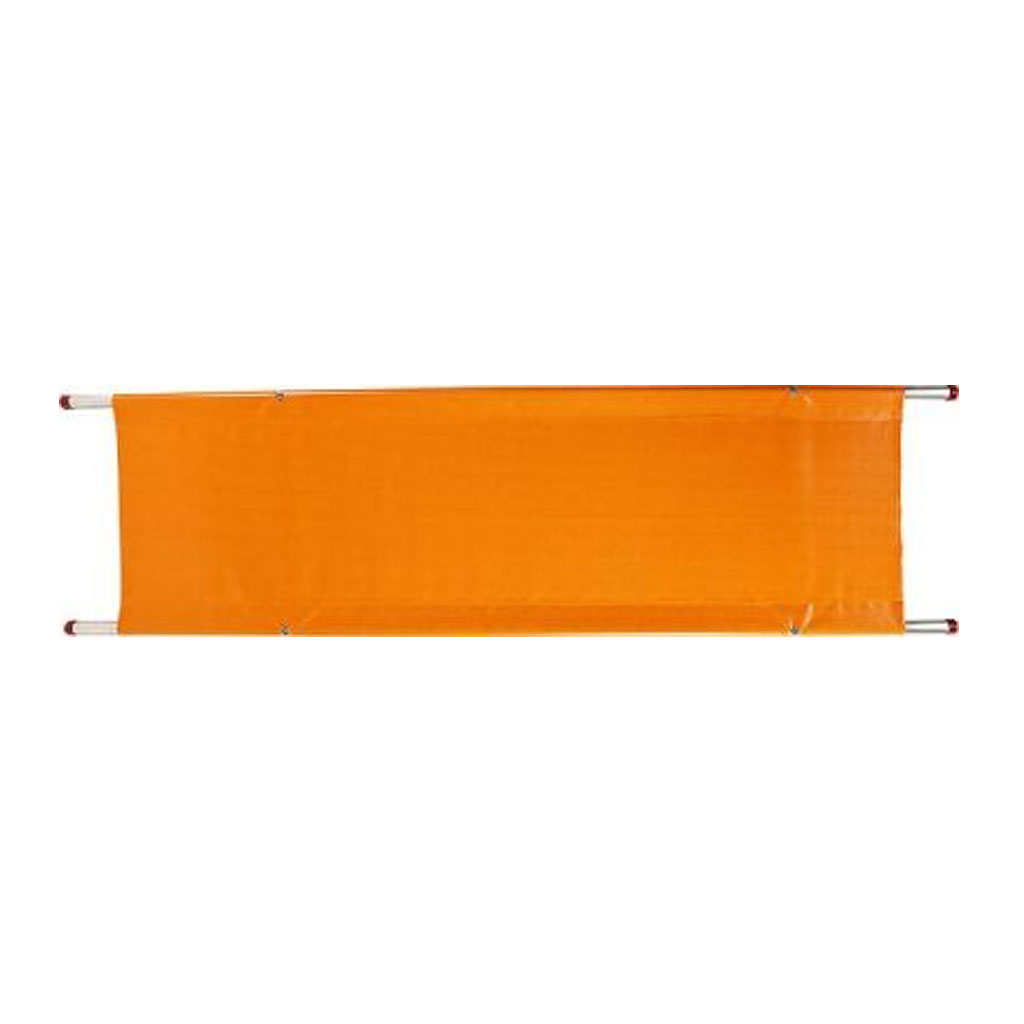 Wasip F6051401/F6055701 Orange Double Fold Aluminum Pole Stretcher with Nylon Support Bed