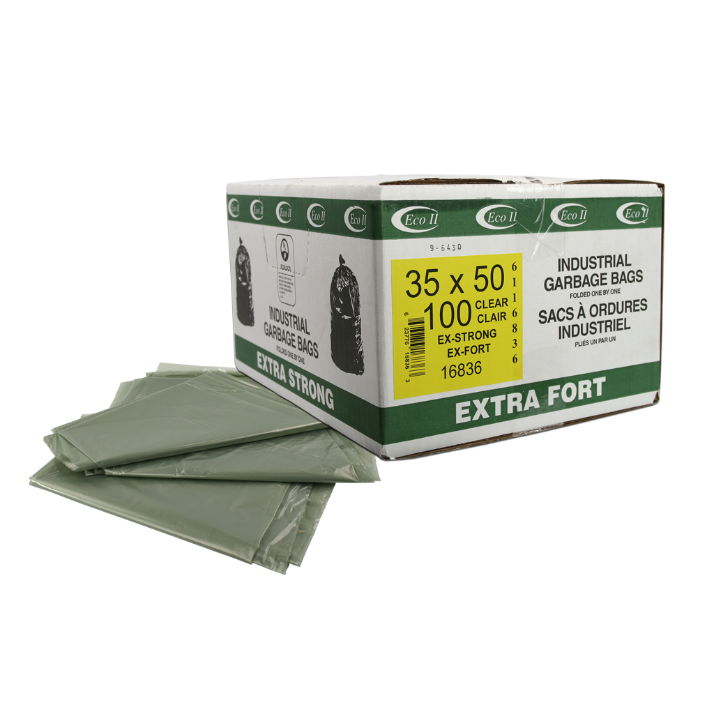 Eco II 35 in. x 50 in. Clear Garbage Bag (100-Pack)