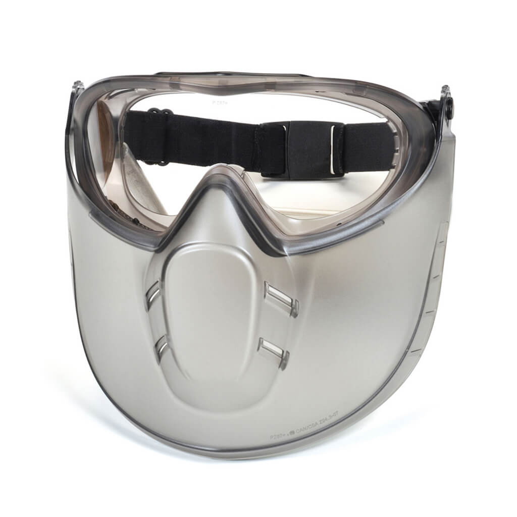 Pyramex GG504TSHIELD CAPSTONE SHIELD Clear H2X Anti-Fog Lens Goggles with Impact Protection Face Shield