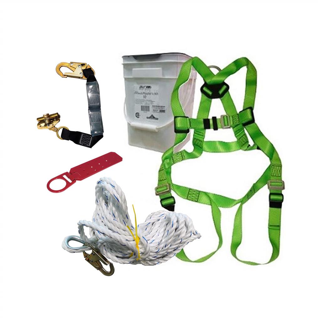 DuraDrive 50 ft. Lifeline CSA Standard 3-Point Full Body Harness and Lanyard Roofer Kit