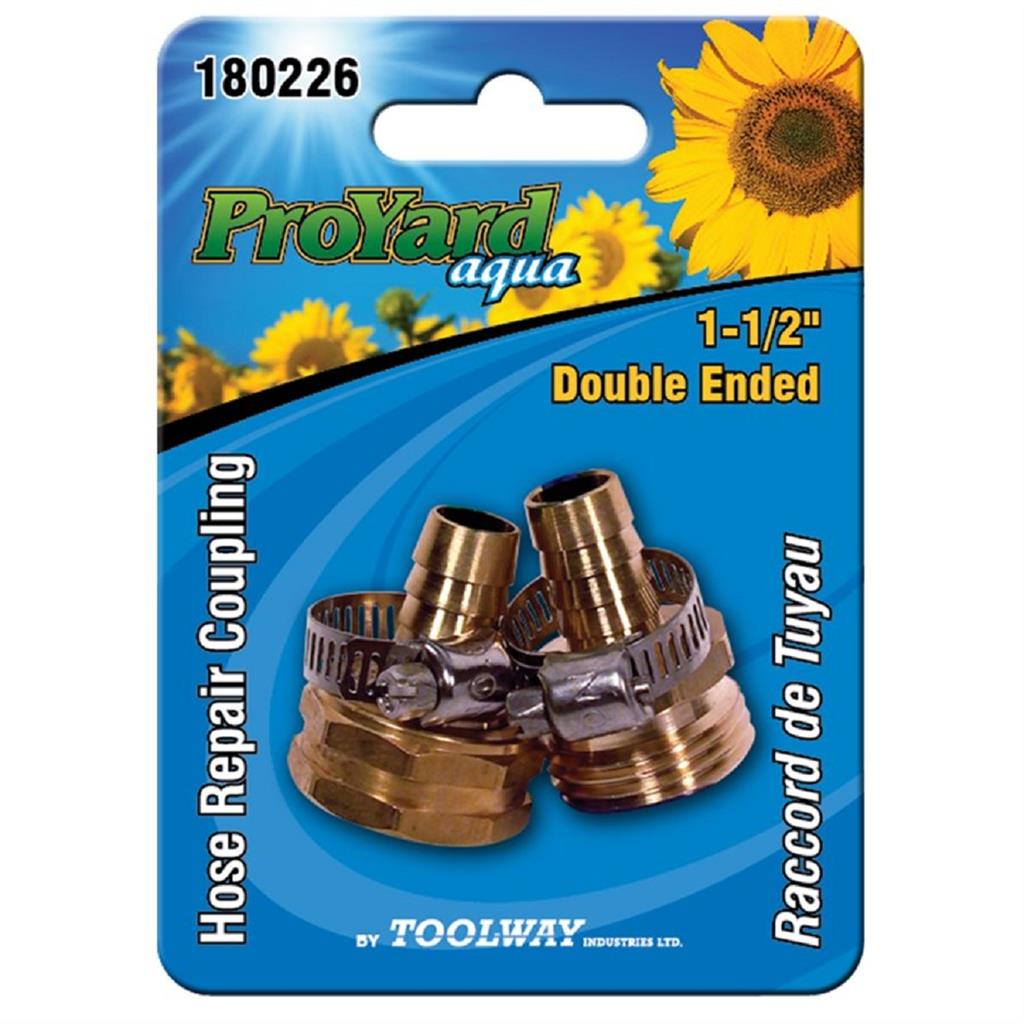 Toolway 180226 1-1/2 in. Male/Female Double Ended Brass Hose Coupling