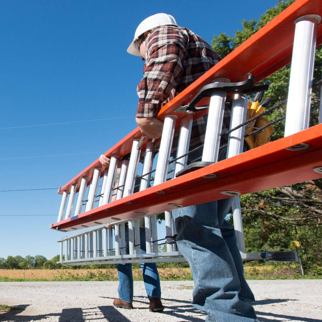 LOUISVILLE FE3240 40 ft. Fibreglass Multi-Section Extension Ladder with 300 lb. Load Capacity Type IA Duty Rating