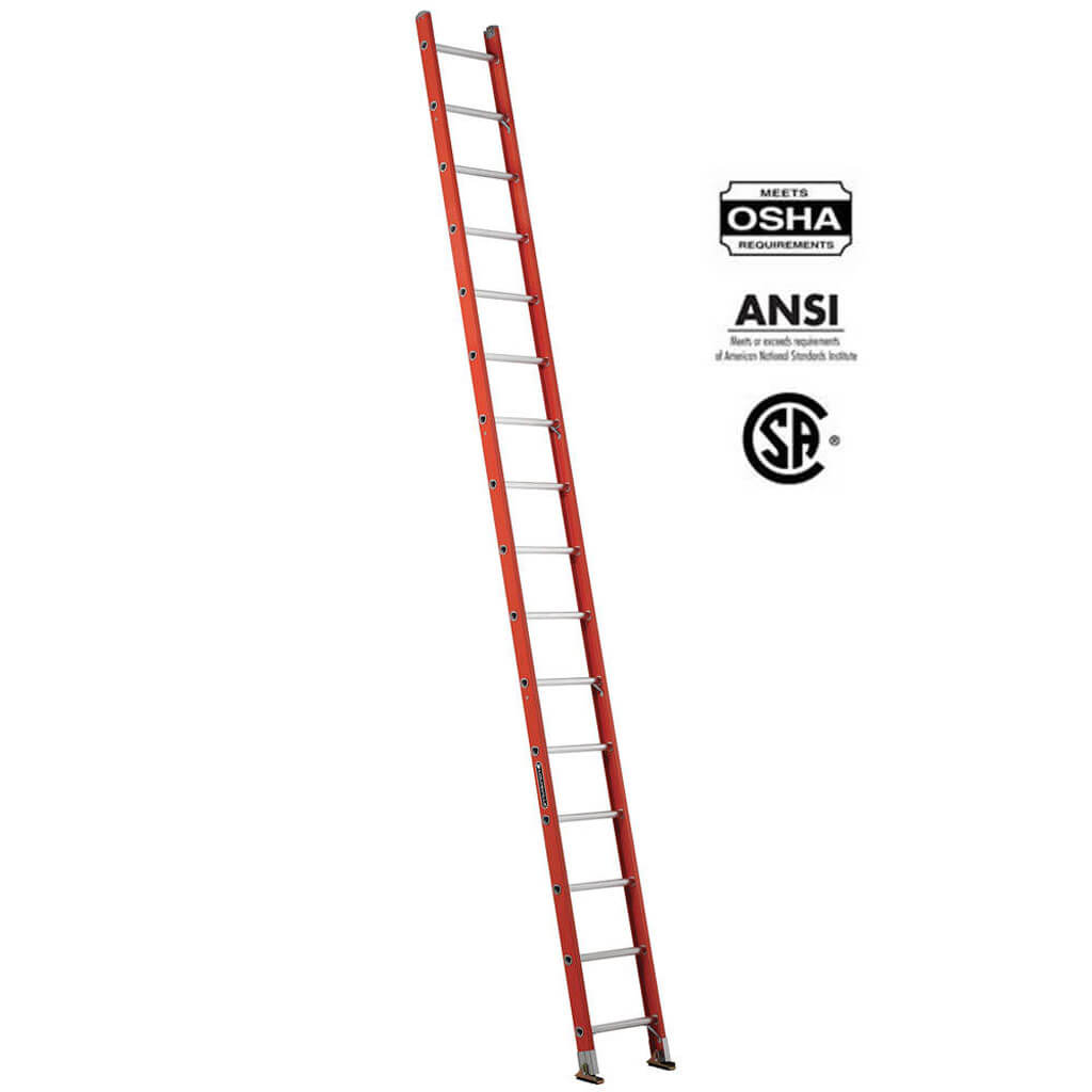 LOUISVILLE FE3116 16 ft. Fibreglass Single Straight Ladder with 300 lb. Load Capacity Type IA Duty Rating