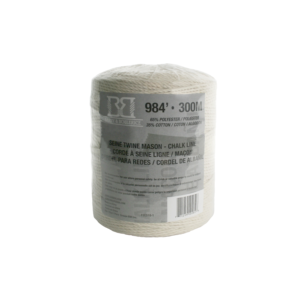 Barry & Boulerice #18 x 984 ft. x 1 lb. Twisted Cotton Seine Butcher Cord Forming Line Twine Spool