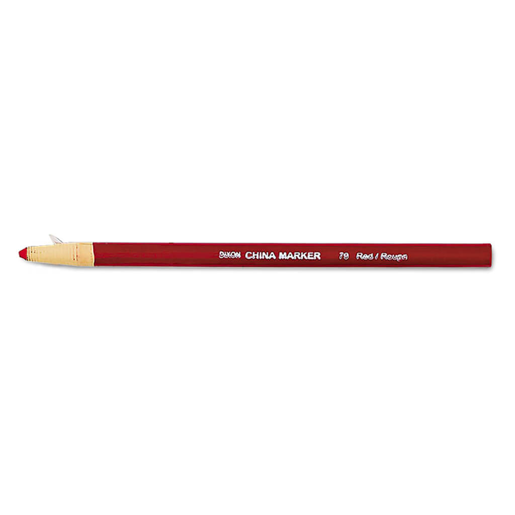 DIXON 00079 Red PHANO Peel-Off China Smooth-Surface Marker Pencil (12-Pack)