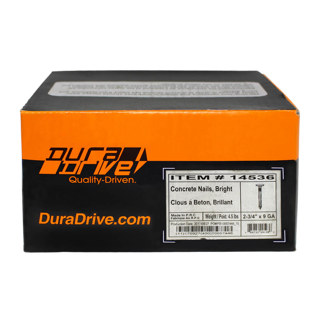 DuraDrive 2-3/4 in. 9-Gauge Bright Finish Fluted Spiral Shank Concrete Nails (4.5 lb. per Box)