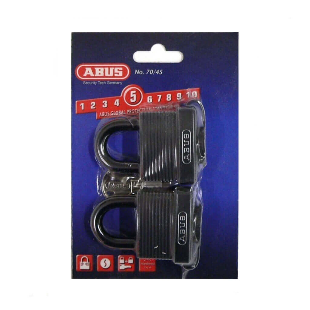 ABUS 70/45 TWIN 2 in. Body x 15/16 in. Shackle Weather-Sealed Brass Padlock (2-Pack)