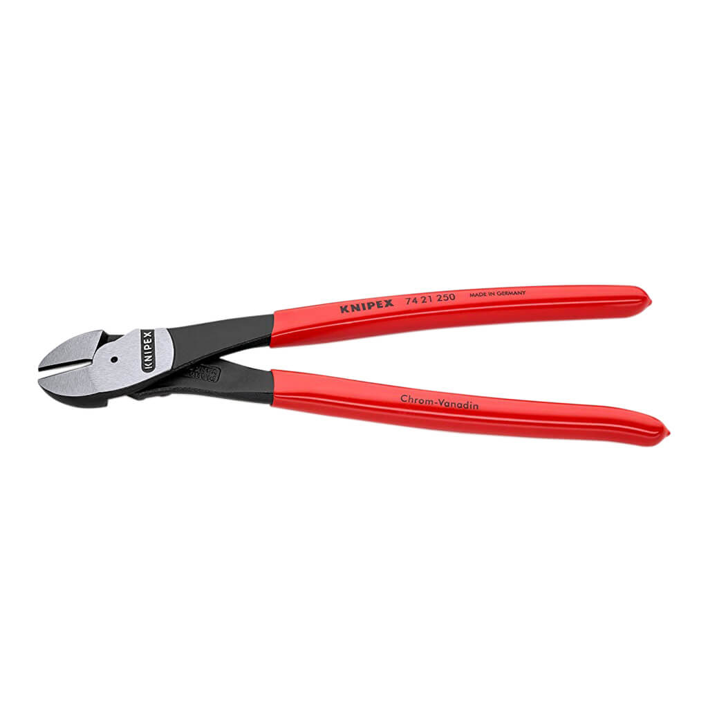 Knipex 74 21 250 SBA 10 in. High-Leverage 12-Degree Angled Diagonal Side Cutting Pliers