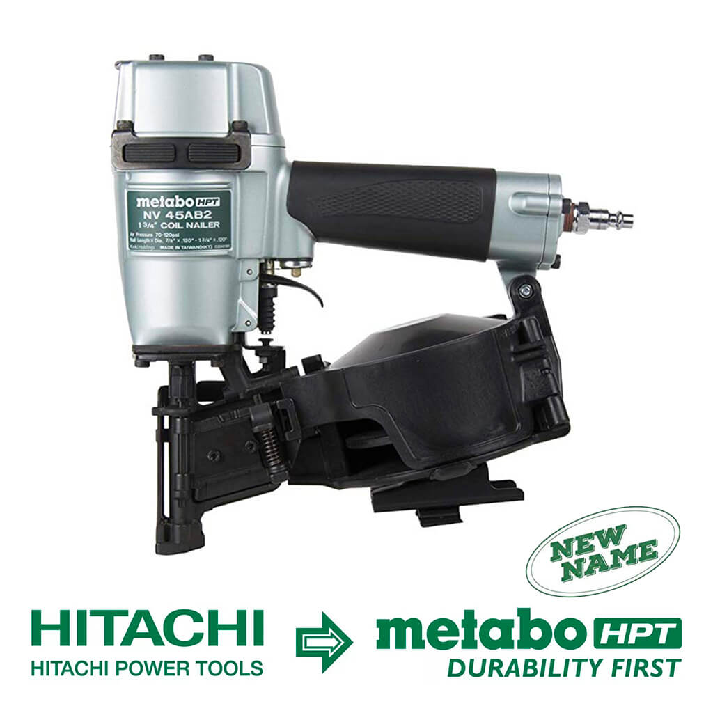 Metabo HPT NV45AB2 7/8 in. to 1-3/4 in. Coil Roofing Nailer