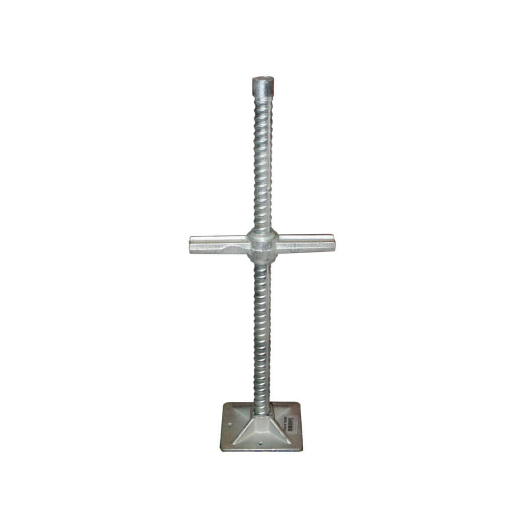 DuraDrive 24 in. 9.7 lb. Silver Galvanized Scaffold Lightweight Coarse Thread Screw Jack