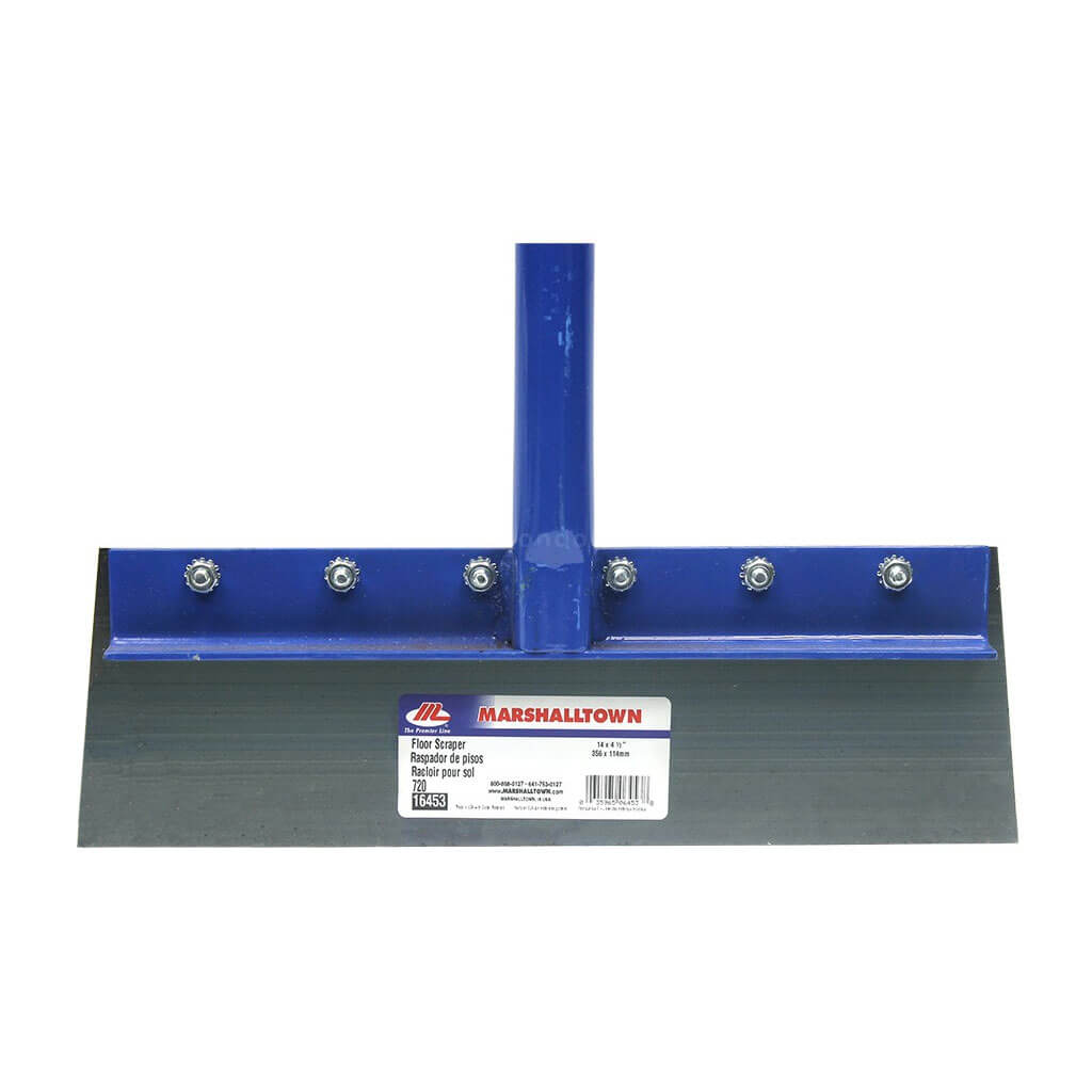MARSHALLTOWN 16453 14 in. Heavy-Gauge Steel Floor Scraper with 5 ft. Steel Handle