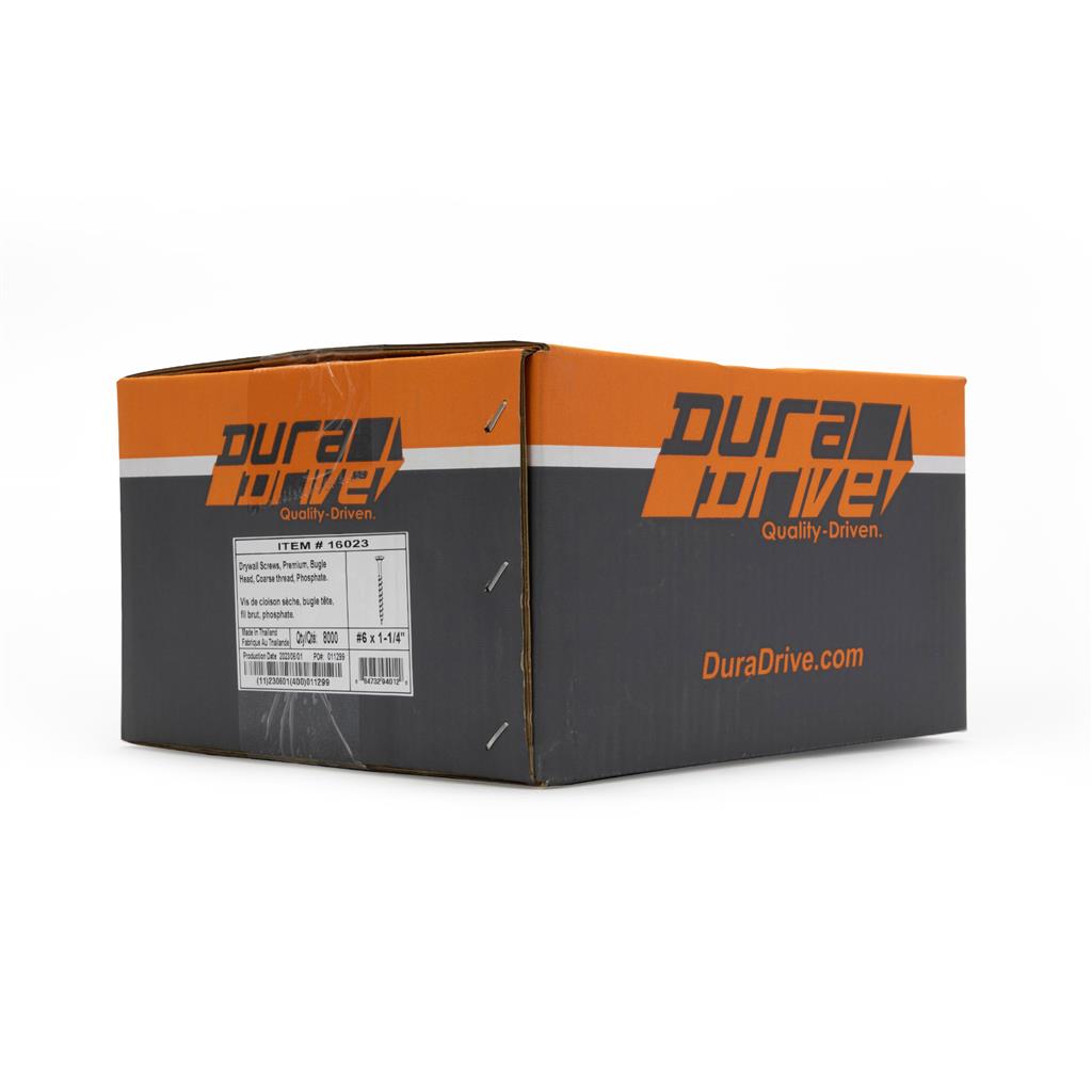 DuraDrive #6 x 1-1/4 in. Black Phosphate Coated Bugle Head Phillips Drive Coarse Thread Drywall Screws (8,000-Box)
