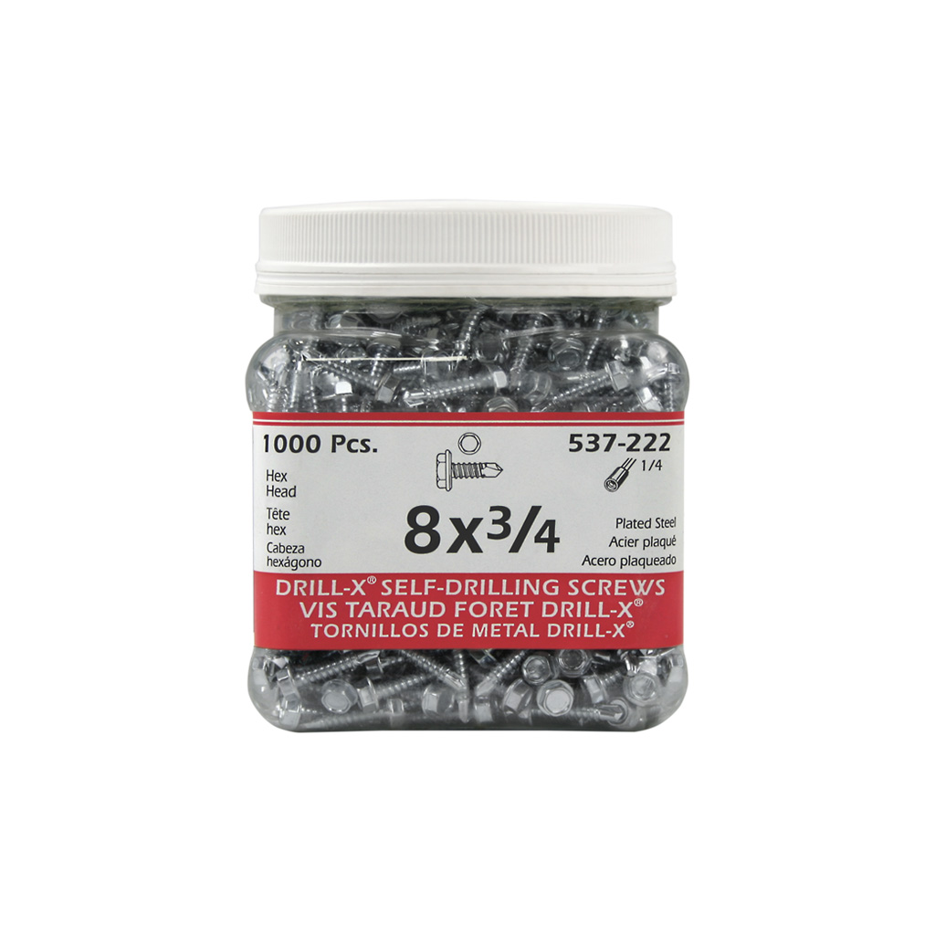 H Paulin #8 x 3/4 in. Zinc Coated Hex Head Self-Drilling Drill-X Metal Screws (1,000-Jug)