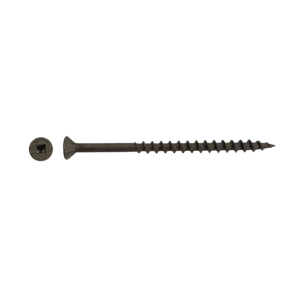 DuraDrive #8 x 3 in. Low Root Brown Zinc Coated Flat Head Square Drive Cedar Decking Screws (1,500-Pack)