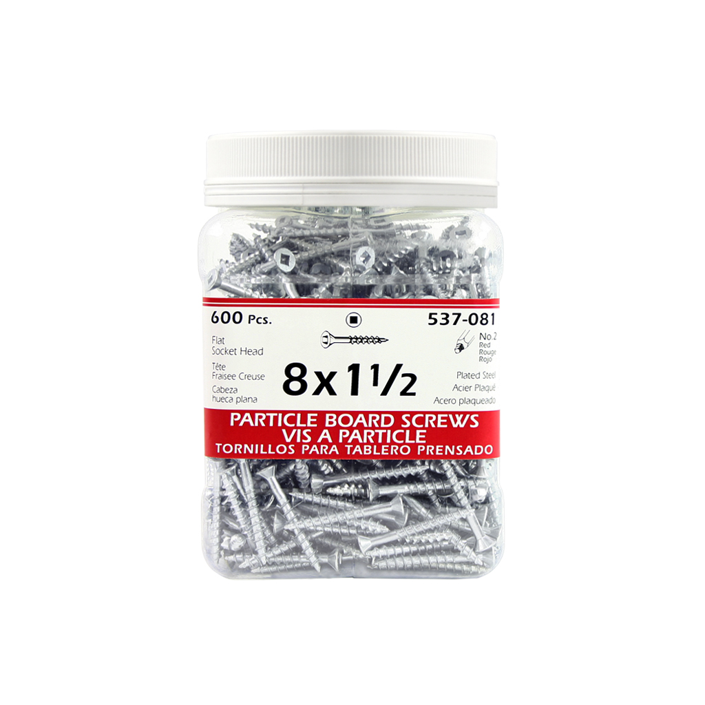 H Paulin #8 x 1-1/2 in. Zinc Coated Flat Head Square Drive Particle Board Screws (600-Jug)