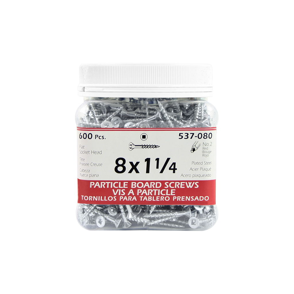 H Paulin #8 x 1-1/4 in. Zinc Coated Flat Head Square Drive Particle Board Screws (600-Jug)
