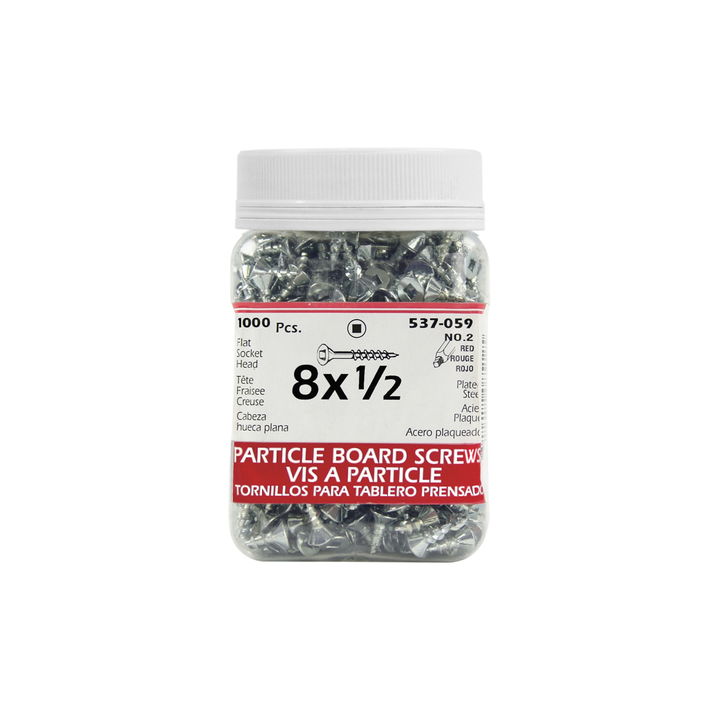H Paulin #8 x 1/2 in. Zinc Coated Flat Head Square Drive Particle Board Screws (1,000-Jug)
