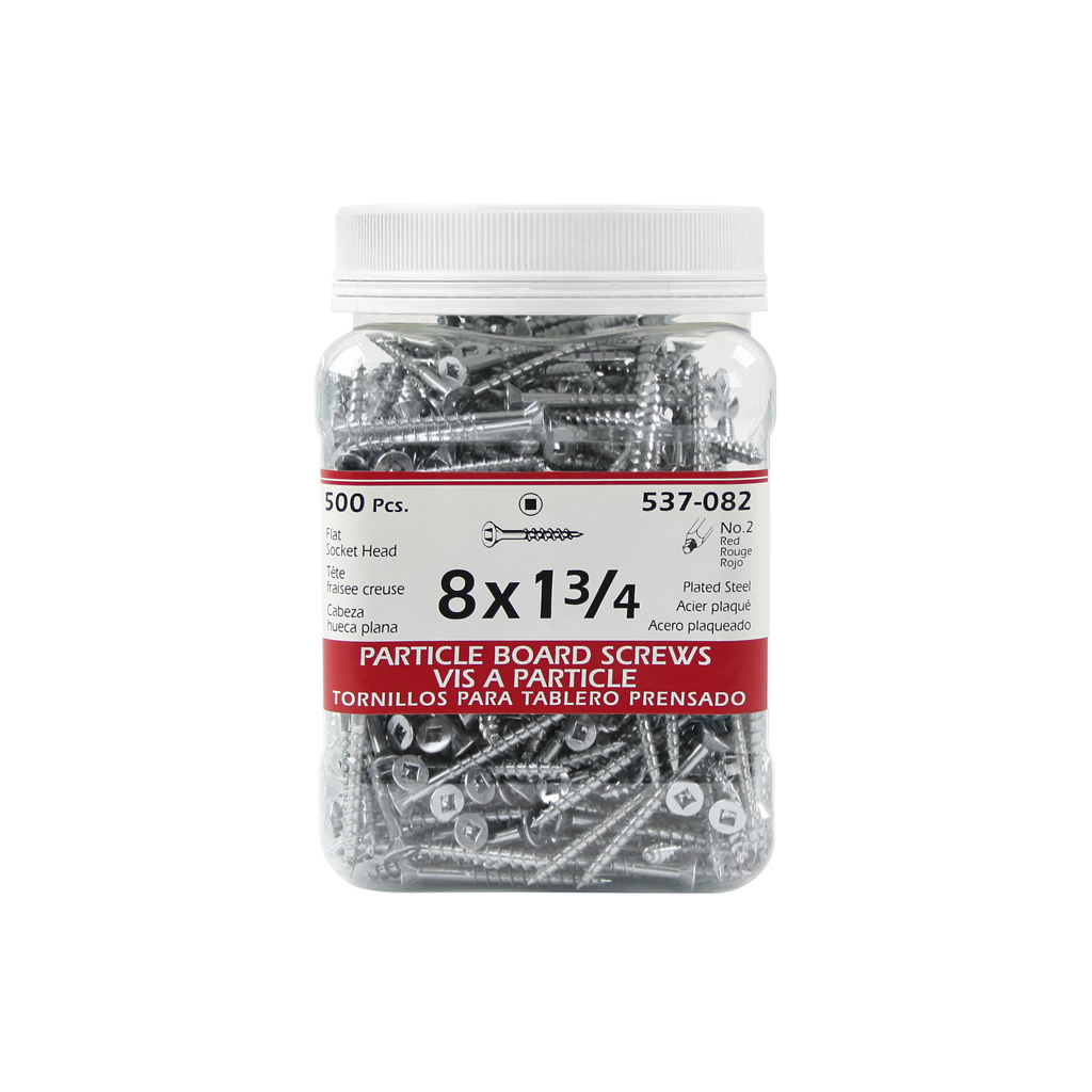 H Paulin #8 x 1-3/4 in. Zinc Coated Flat Head Square Drive Particle Board Screws (500-Jug)