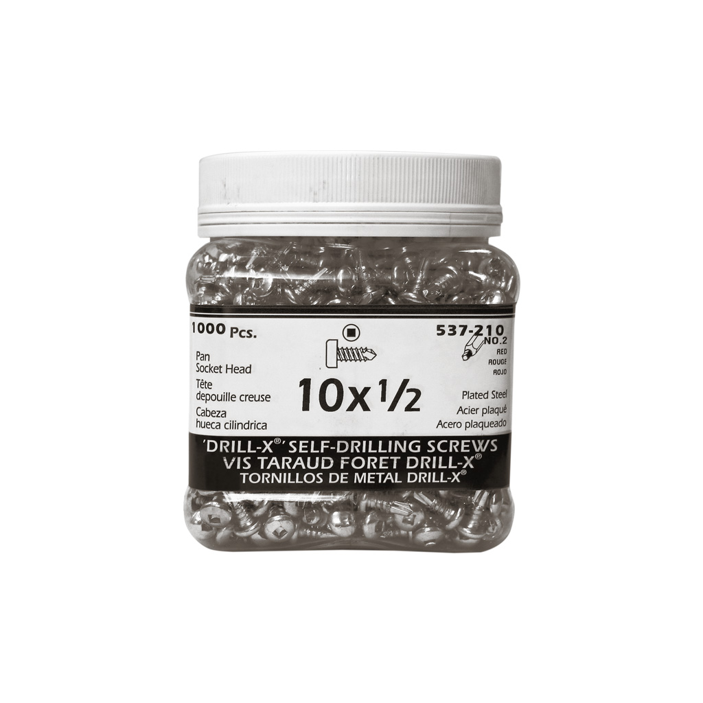 H Paulin #10 x 1/2 in. Zinc Coated Pan Head Square Drive Self-Drilling Drill-X Metal Screws (1,000-Jug)