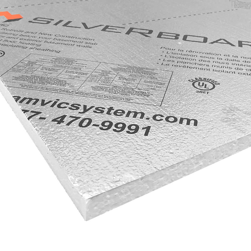 Amvic SilveRboard SB35S1500S 1-1/2 in. x 4 ft. x 8 ft. Type-3 Under Slab Rigid Foam Board Insulation