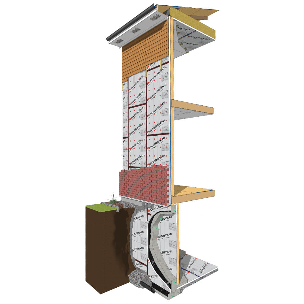 Amvic SilveRboard SB35S1500S 1-1/2 in. x 4 ft. x 8 ft. Type-3 Under Slab Rigid Foam Board Insulation