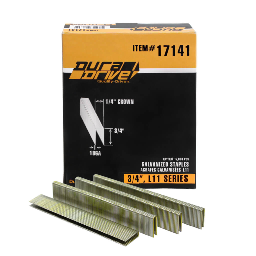 DuraDrive 3/4 in. x 1/4 in. Crown L11 Series Yellow Varnish Galvanized Staples (5,000-Pack)