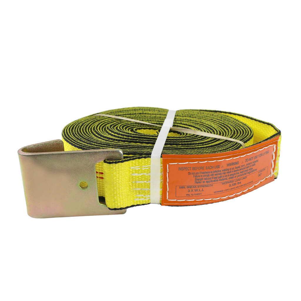 Ben-Mor 230FH 2 in. x 30 ft. Yellow Winch Strap with Flat Hook