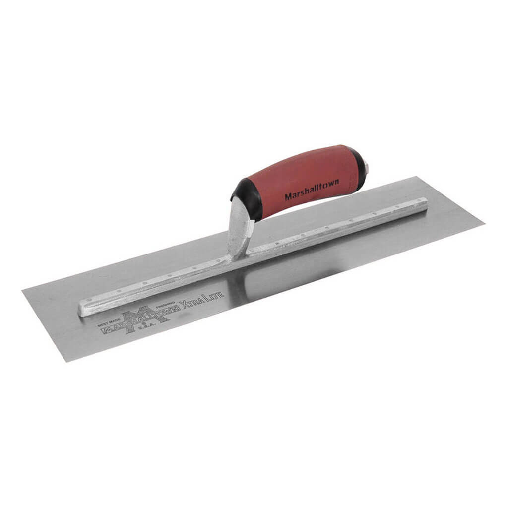 MARSHALLTOWN 13229 14 in. x 4 in. Curved Handle Carbon Steel Finishing Trowel