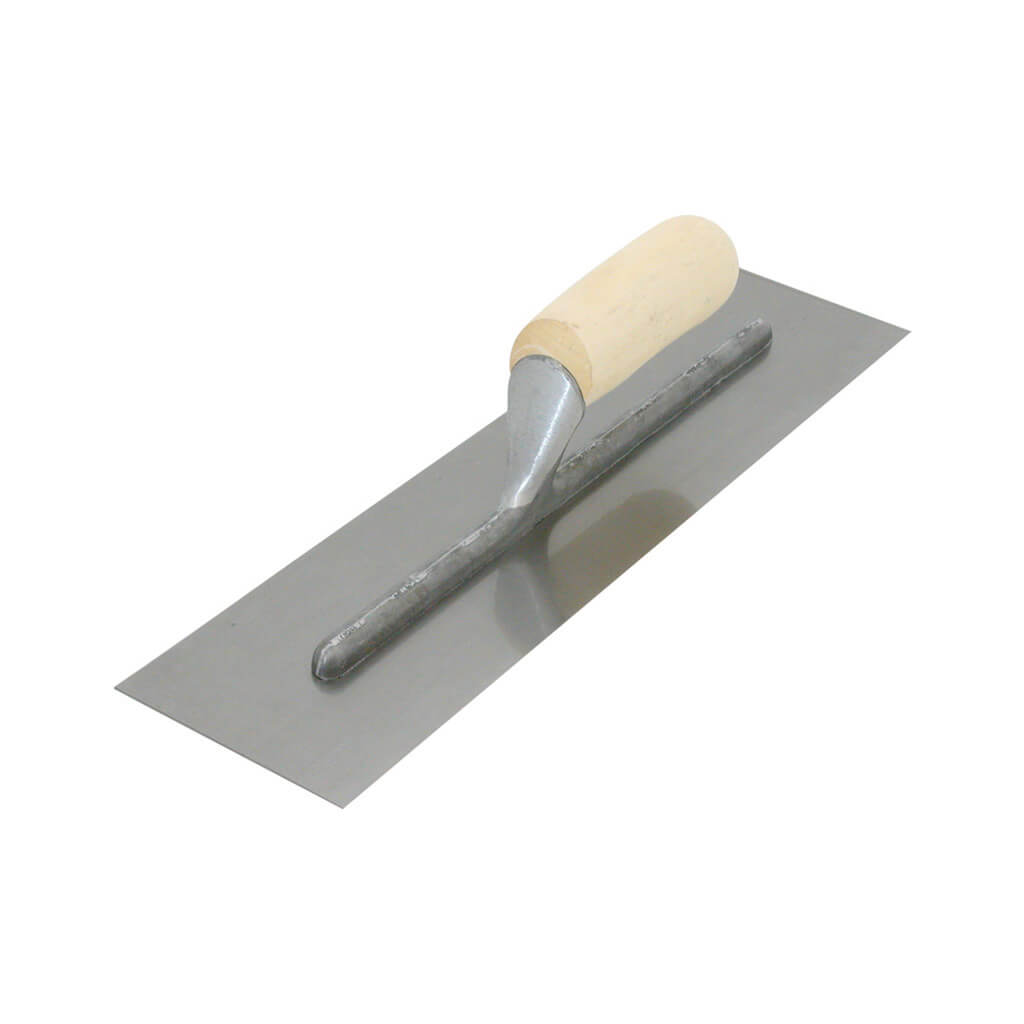 MARSHALLTOWN 13296 14 in. x 4 in. Economy Wood Handle Polised Steel QLT Spot Welded Finishing Trowel