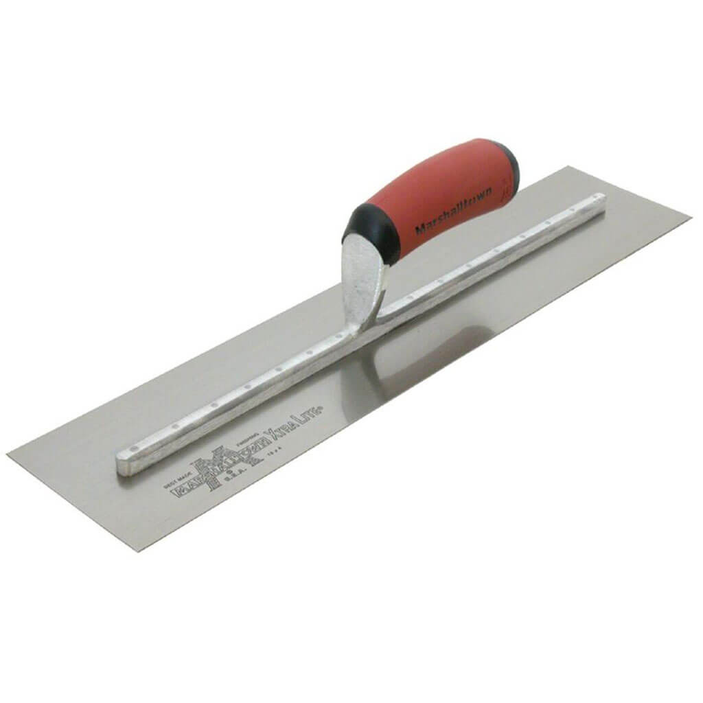 MARSHALLTOWN 13273 20 in. x 4 in. Curved Handle Carbon Steel Finishing Trowel