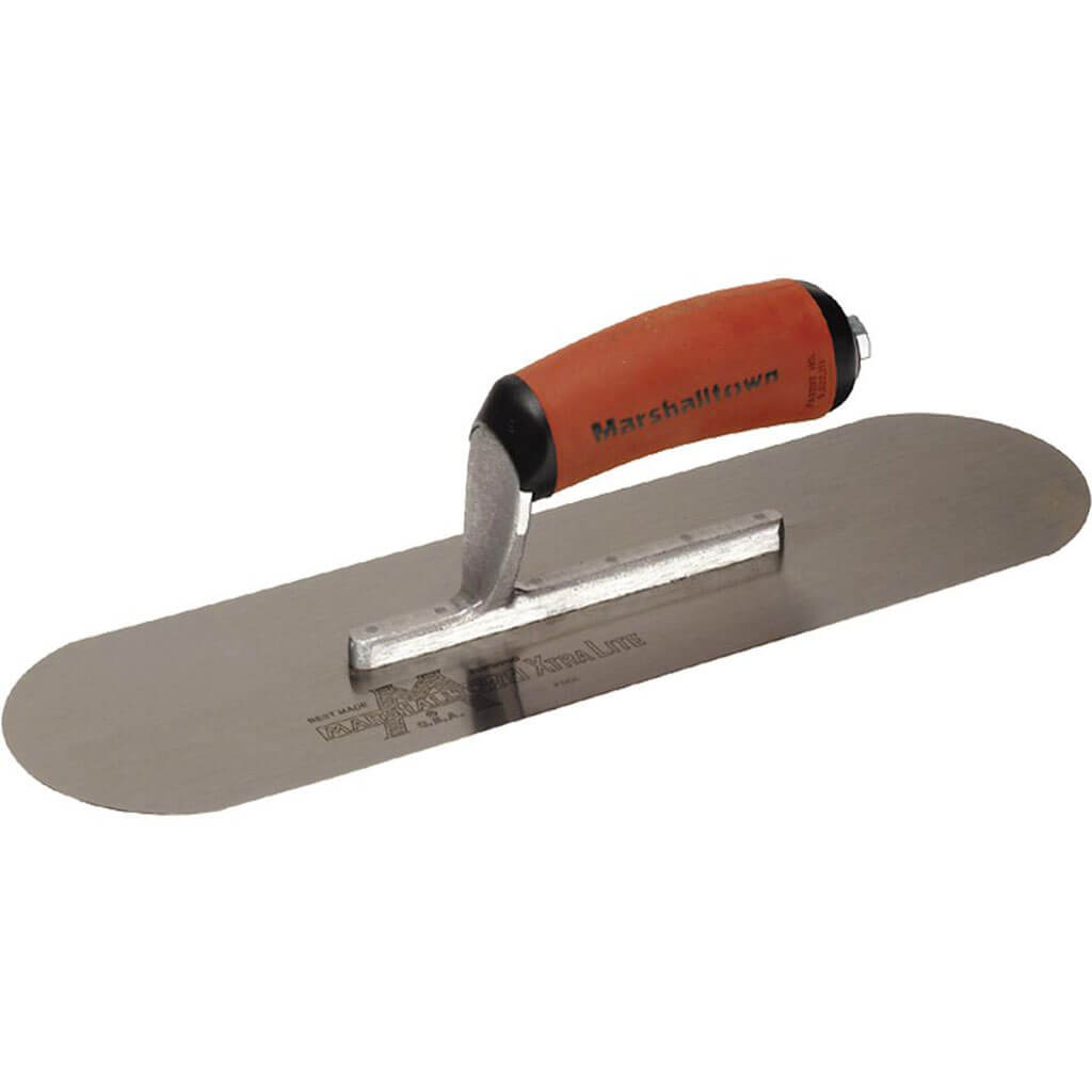 MARSHALLTOWN 13113 14 in. x 4 in. Curved Handle Carbon Steel Pool Trowel