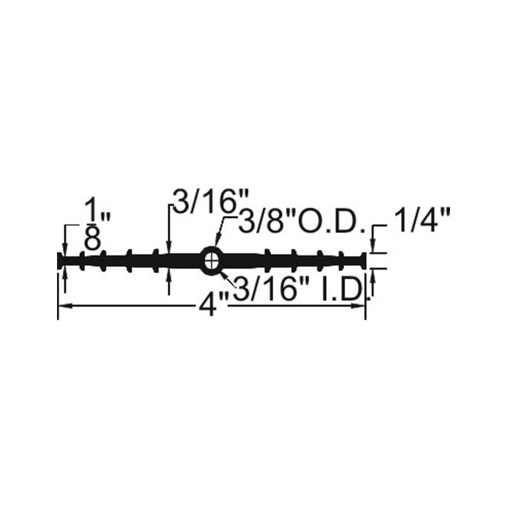 BoMetals RCB-4316 4 in. x 50 ft. Ribbed Center Bulb PVC Waterstop