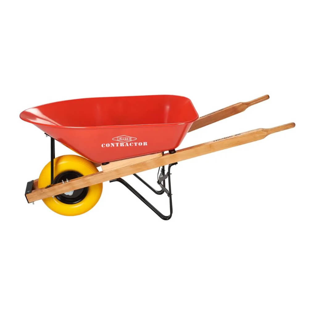 ERIE E-1038 6 cu. ft. Steel Tray Wheelbarrow with Flat-Free Tire