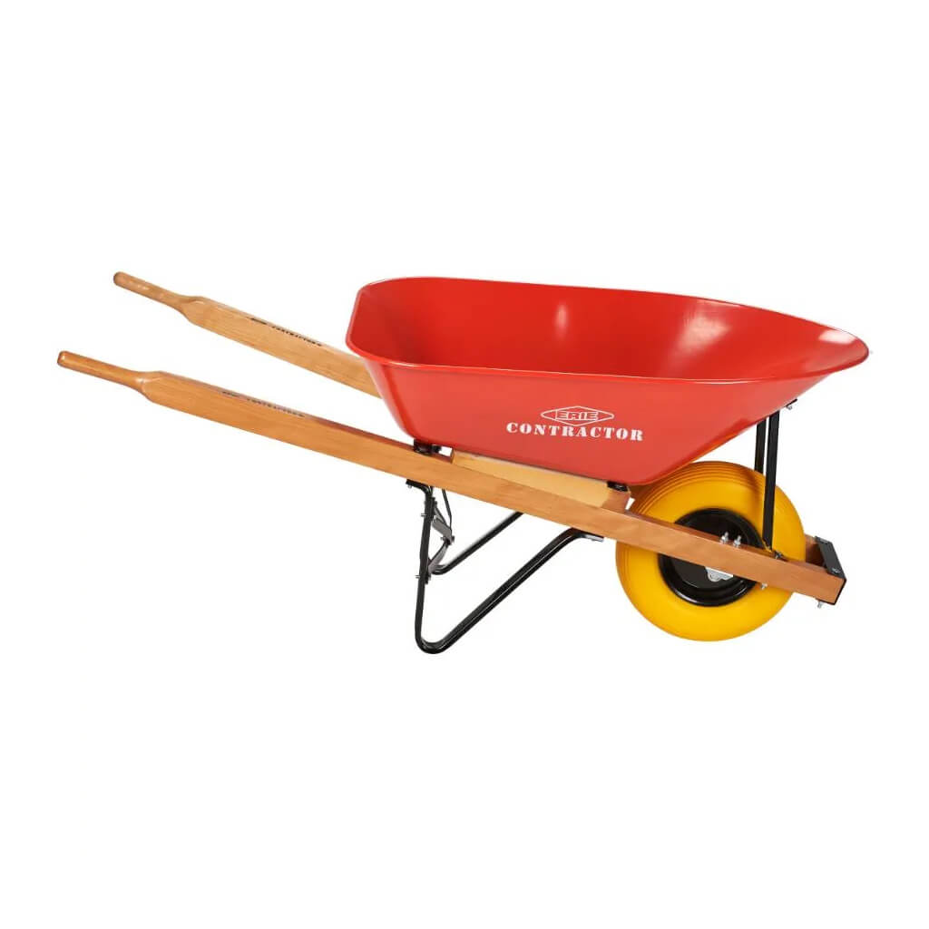 ERIE E-1038 6 cu. ft. Steel Tray Wheelbarrow with Flat-Free Tire