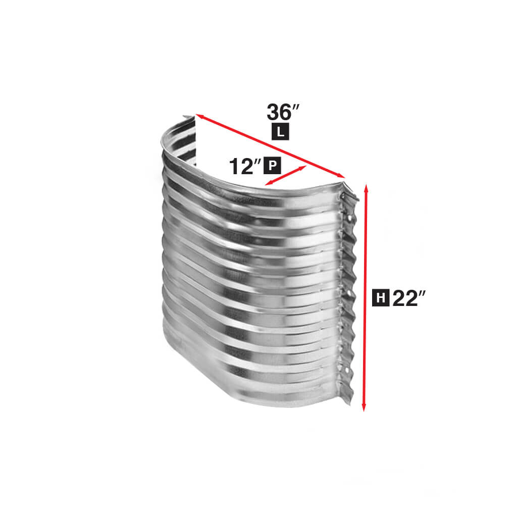 CONQUEST STEEL 36 in. x 12 in. x 22 in. Corrugated Window Well