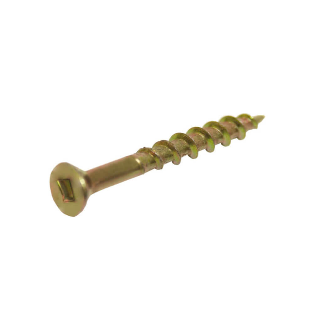 DuraDrive #8 x 3 in. Yellow Zinc Coated Flat Head Square Drive Flooring Screws (1,500-Box)