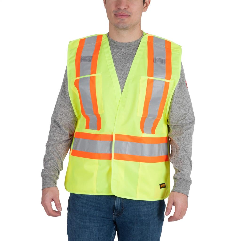 DuraDrive Men's Hi-Vis Class 2 Level 2 Tear-Away Safety Vest with Pockets